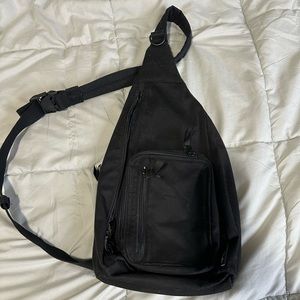 Vera Bradley women's cotton sling backpack bag in black